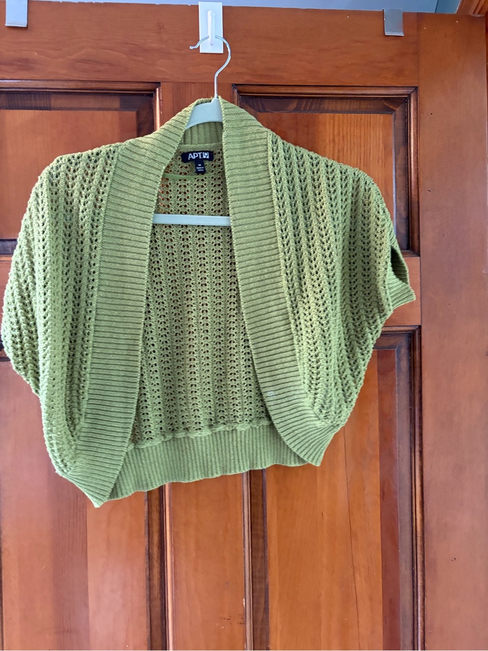 Apt. 9 Mossy Green Open-Weave Cropped Shrug